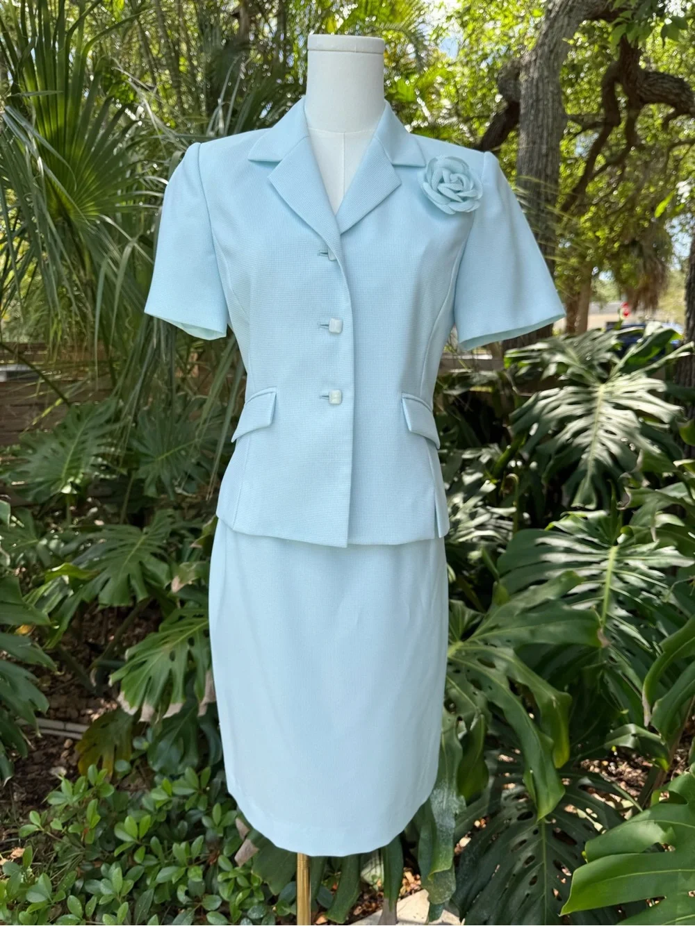 Vintage Pastel Blue Kasper Suit